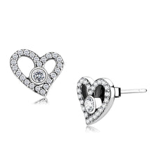 Load image into Gallery viewer, DA075 - High polished (no plating) Stainless Steel Earrings with AAA Grade CZ  in Clear