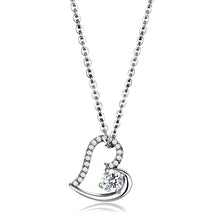 Load image into Gallery viewer, DA084 - High polished (no plating) Stainless Steel Chain Pendant with AAA Grade CZ  in Clear