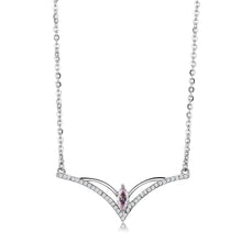 Load image into Gallery viewer, DA094 - High polished (no plating) Stainless Steel Chain Pendant with AAA Grade CZ  in Light Rose