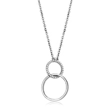 Load image into Gallery viewer, DA097 - High polished (no plating) Stainless Steel Chain Pendant with AAA Grade CZ  in Clear