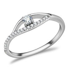 Load image into Gallery viewer, DA108 - High polished (no plating) Stainless Steel Ring with AAA Grade CZ  in Clear