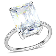 Load image into Gallery viewer, DA131 - High polished (no plating) Stainless Steel Ring with AAA Grade CZ  in Clear