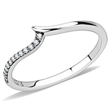 Load image into Gallery viewer, DA162 - High polished (no plating) Stainless Steel Ring with AAA Grade CZ  in Clear