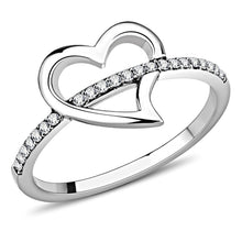 Load image into Gallery viewer, DA164 - High polished (no plating) Stainless Steel Ring with AAA Grade CZ  in Clear