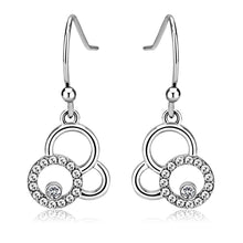 Load image into Gallery viewer, DA215 - High polished (no plating) Stainless Steel Earrings with AAA Grade CZ  in Clear