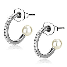 Load image into Gallery viewer, DA224 - High polished (no plating) Stainless Steel Earrings with Synthetic Pearl in White