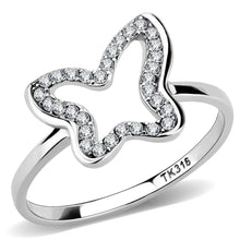 Load image into Gallery viewer, DA241 - High polished (no plating) Stainless Steel Ring with AAA Grade CZ  in Clear