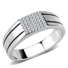 Load image into Gallery viewer, DA253 - High polished (no plating) Stainless Steel Ring with AAA Grade CZ  in Clear