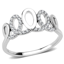 Load image into Gallery viewer, DA258 - High polished (no plating) Stainless Steel Ring with AAA Grade CZ  in Clear