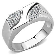 Load image into Gallery viewer, DA280 - High polished (no plating) Stainless Steel Ring with AAA Grade CZ  in Clear