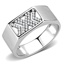 Load image into Gallery viewer, DA285 - High polished (no plating) Stainless Steel Ring with AAA Grade CZ  in Clear