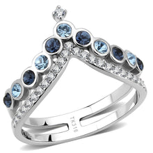 Load image into Gallery viewer, DA305 - No Plating Stainless Steel Ring with Top Grade Crystal  in Multi Color