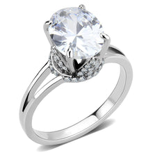 Load image into Gallery viewer, DA314 - No Plating Stainless Steel Ring with AAA Grade CZ  in Clear