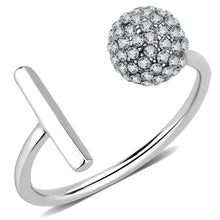 Load image into Gallery viewer, DA318 - No Plating Stainless Steel Ring with AAA Grade CZ  in Clear