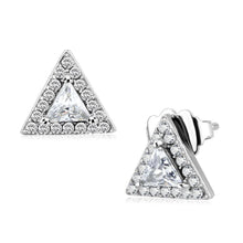 Load image into Gallery viewer, DA327 - No Plating Stainless Steel Earrings with AAA Grade CZ  in Clear