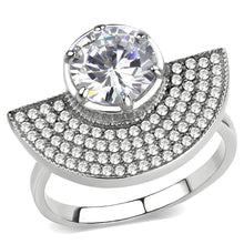 Load image into Gallery viewer, DA336 - No Plating Stainless Steel Ring with AAA Grade CZ  in Clear