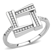 Load image into Gallery viewer, DA341 - No Plating Stainless Steel Ring with AAA Grade CZ  in Clear