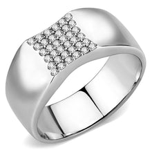Load image into Gallery viewer, DA345 - No Plating Stainless Steel Ring with AAA Grade CZ  in Clear