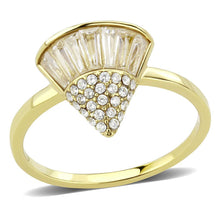 Load image into Gallery viewer, DA359 - IP Gold(Ion Plating) Stainless Steel Ring with AAA Grade CZ  in Clear