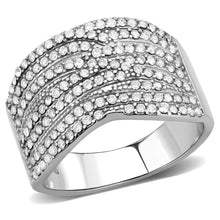 Load image into Gallery viewer, DA362 - High polished (no plating) Stainless Steel Ring with AAA Grade CZ  in Clear