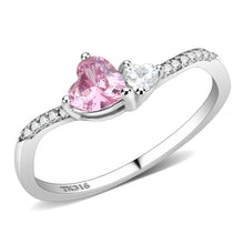 Load image into Gallery viewer, DA384 - High polished (no plating) Stainless Steel Ring with AAA Grade CZ  in Rose