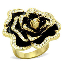 Load image into Gallery viewer, GL021 - IP Gold(Ion Plating) Brass Ring with Top Grade Crystal  in Clear
