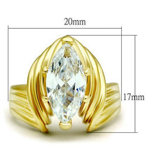 Load image into Gallery viewer, GL088 - IP Gold(Ion Plating) Brass Ring with AAA Grade CZ  in Clear