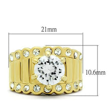 Load image into Gallery viewer, GL095 - IP Gold(Ion Plating) Brass Ring with AAA Grade CZ  in Clear