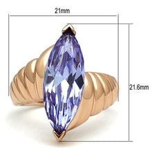 Load image into Gallery viewer, GL139 - IP Rose Gold(Ion Plating) Brass Ring with AAA Grade CZ  in Light Amethyst