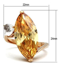 Load image into Gallery viewer, GL145 - IP Rose Gold(Ion Plating) Brass Ring with AAA Grade CZ  in Champagne