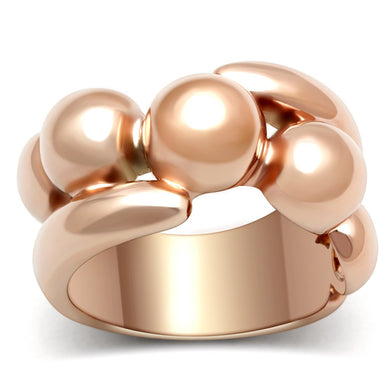 GL158 - IP Rose Gold(Ion Plating) Brass Ring with No Stone