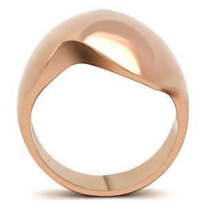 GL160 - IP Rose Gold(Ion Plating) Brass Ring with No Stone