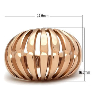 GL162 - IP Rose Gold(Ion Plating) Brass Ring with No Stone