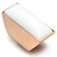 Load image into Gallery viewer, GL164 - IP Rose Gold(Ion Plating) Brass Ring with Synthetic Synthetic Stone in White