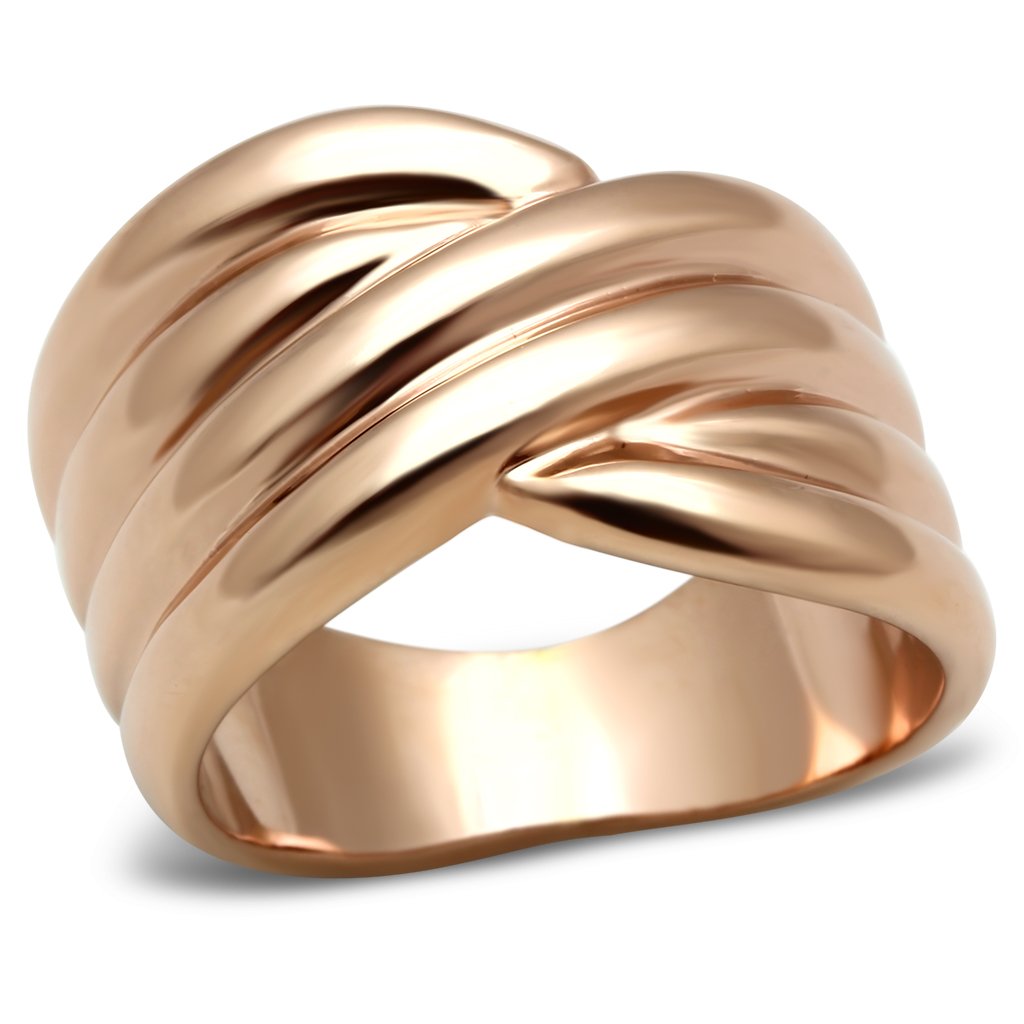 GL205 - IP Rose Gold(Ion Plating) Brass Ring with No Stone