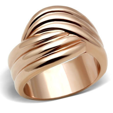 GL209 - IP Rose Gold(Ion Plating) Brass Ring with No Stone