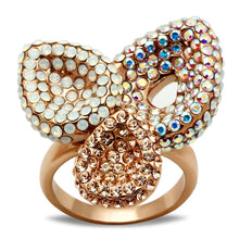 Load image into Gallery viewer, GL219 - IP Rose Gold(Ion Plating) Brass Ring with Top Grade Crystal  in Multi Color