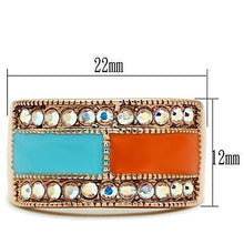 Load image into Gallery viewer, GL221 - IP Rose Gold(Ion Plating) Brass Ring with Top Grade Crystal  in Clear