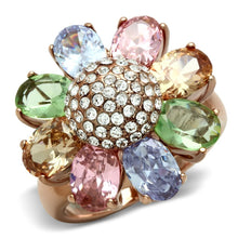 Load image into Gallery viewer, GL224 - IP Rose Gold(Ion Plating) Brass Ring with AAA Grade CZ  in Multi Color