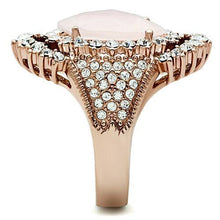 Load image into Gallery viewer, GL225 - IP Rose Gold(Ion Plating) Brass Ring with Precious Stone PINK CRYSTAL in Light Rose