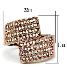 Load image into Gallery viewer, GL229 - IP Rose Gold(Ion Plating) Brass Ring with Top Grade Crystal  in Multi Color