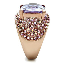 Load image into Gallery viewer, GL230 - IP Rose Gold(Ion Plating) Brass Ring with AAA Grade CZ  in Light Amethyst