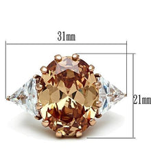 Load image into Gallery viewer, GL243 - IP Rose Gold(Ion Plating) Brass Ring with AAA Grade CZ  in Champagne