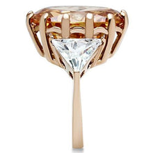 Load image into Gallery viewer, GL243 - IP Rose Gold(Ion Plating) Brass Ring with AAA Grade CZ  in Champagne
