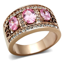 Load image into Gallery viewer, GL244 - IP Rose Gold(Ion Plating) Brass Ring with AAA Grade CZ  in Rose