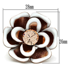 Load image into Gallery viewer, GL247 - IP Rose Gold(Ion Plating) Brass Ring with Top Grade Crystal  in Light Peach