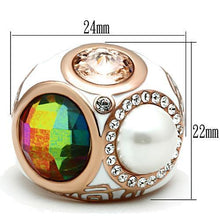 Load image into Gallery viewer, GL248 - IP Rose Gold(Ion Plating) Brass Ring with Synthetic Synthetic Glass in Multi Color