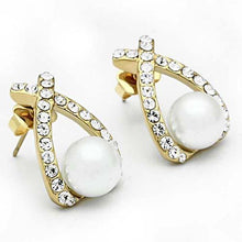 Load image into Gallery viewer, GL251 - IP Gold(Ion Plating) Brass Earrings with Synthetic Pearl in White