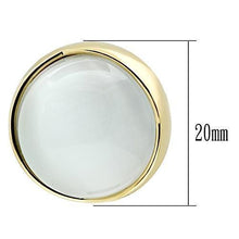 Load image into Gallery viewer, GL253 - IP Gold(Ion Plating) Brass Earrings with Synthetic Cat Eye in White