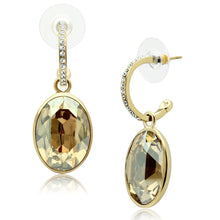Load image into Gallery viewer, GL257 - IP Gold(Ion Plating) Brass Earrings with Top Grade Crystal  in Champagne